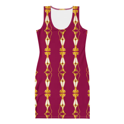Gold Pitcher UPF 50+ Bodycon Dress Rasberry