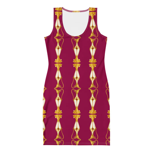 Gold Pitcher UPF 50+ Bodycon Dress Rasberry