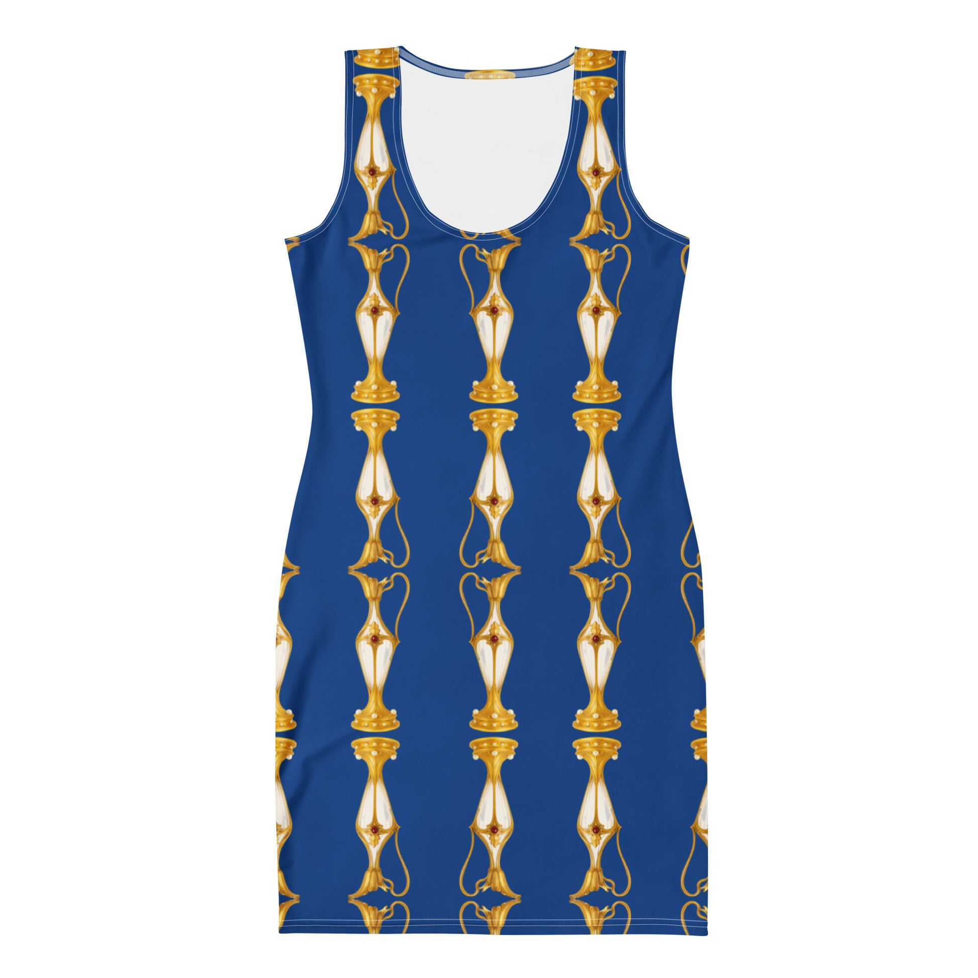 Gold Pitcher UPF 50+ Bodycon Dress Blue