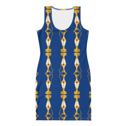 Gold Pitcher UPF 50+ Bodycon Dress Blue