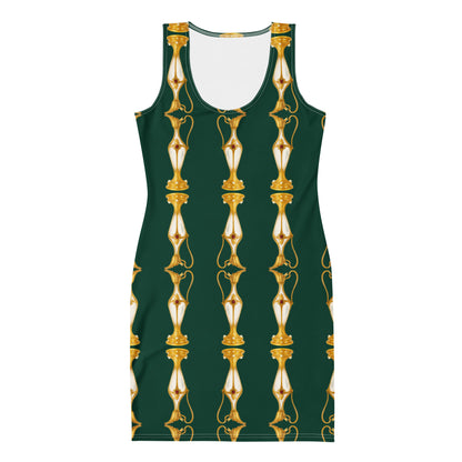 Gold Pitcher UPF 50+ Bodycon Dress Green