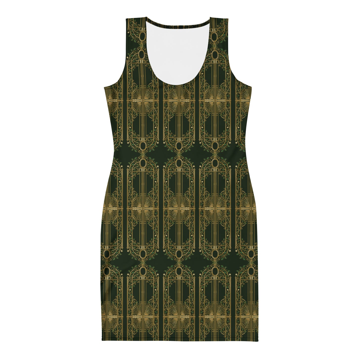 Floral Garden UPF 50+ Bodycon Dress Green