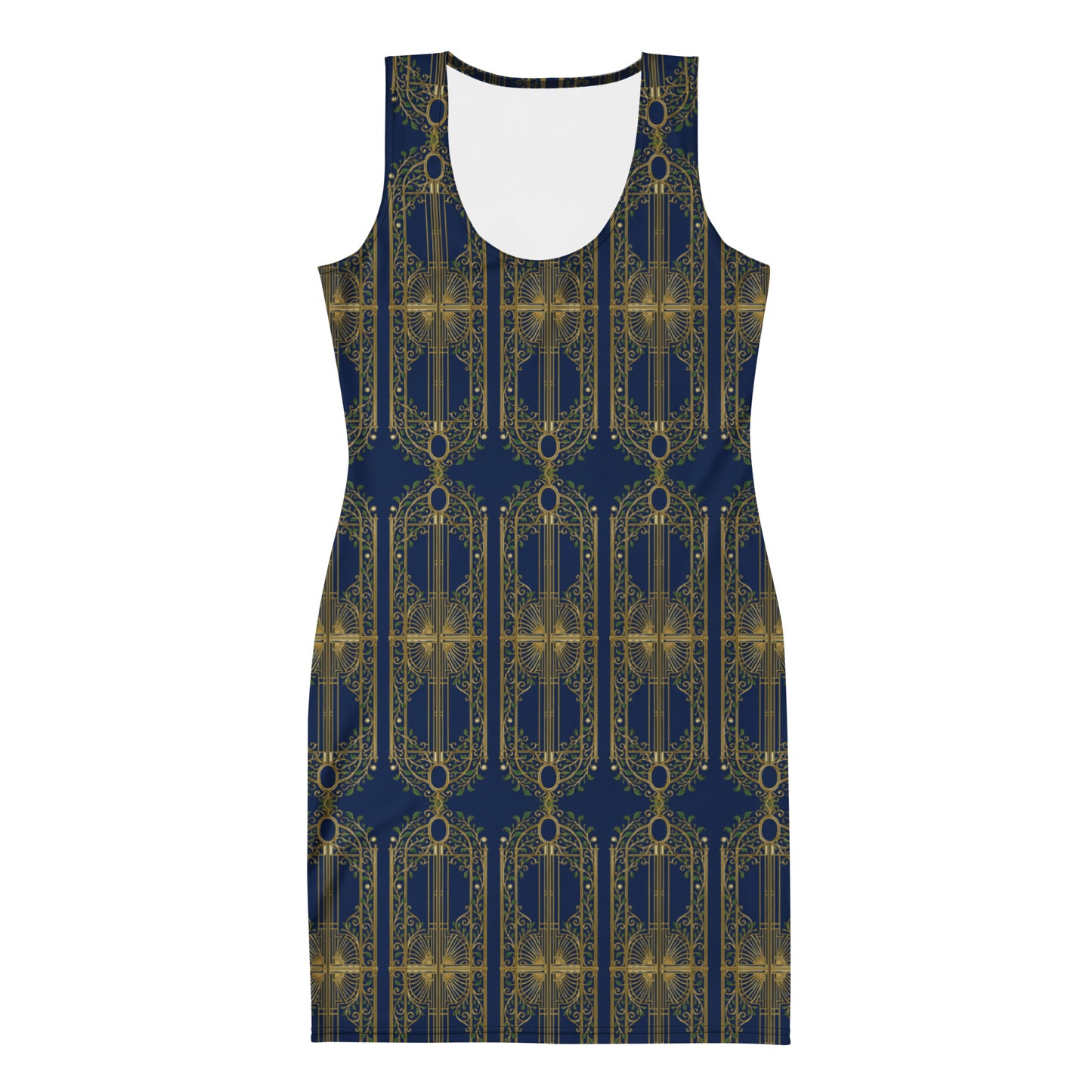 Floral Garden UPF 50+ Bodycon Dress Navy