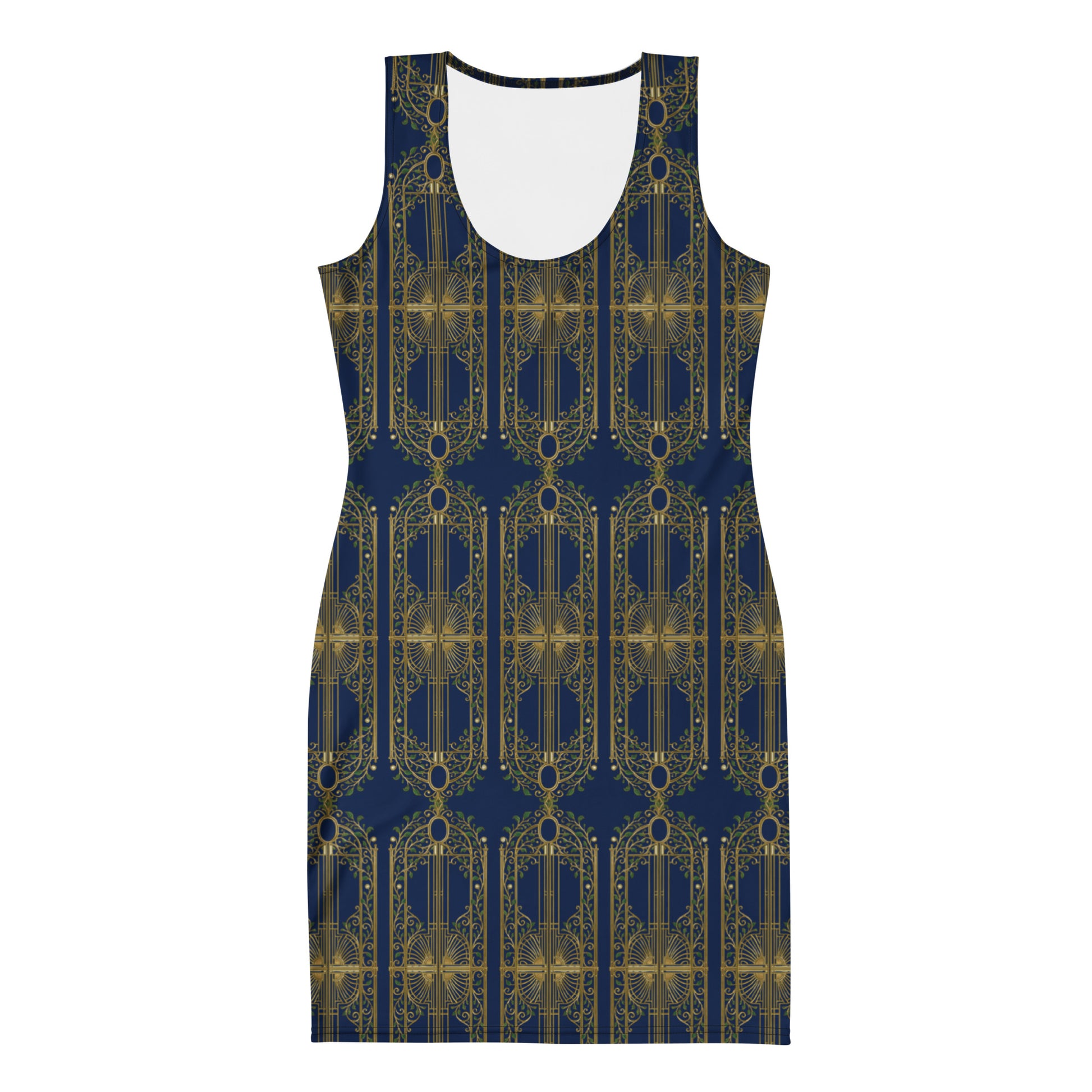 Floral Garden UPF 50+ Bodycon Dress Navy