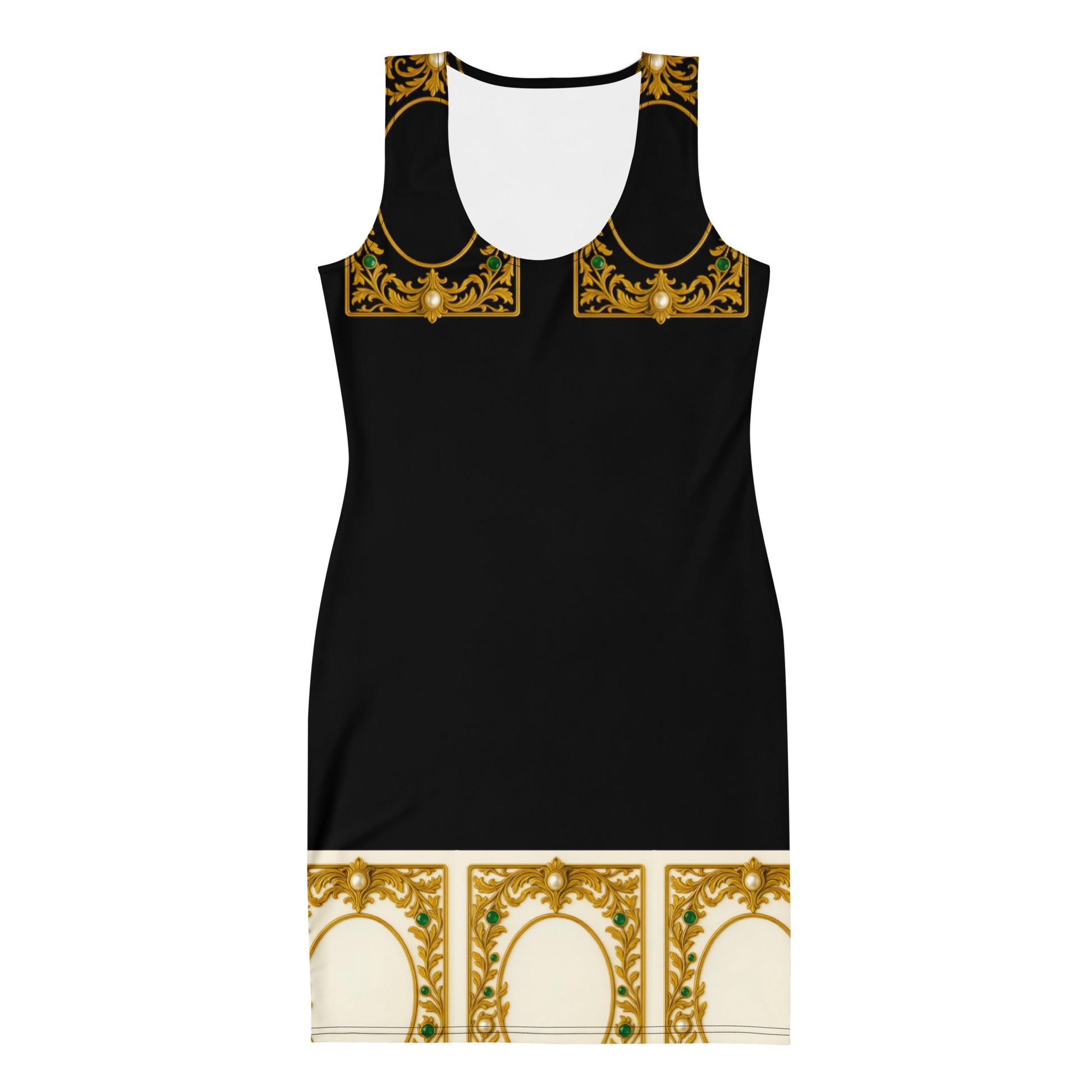 Gold Vine UPF 50+ Bodycon Dress Black