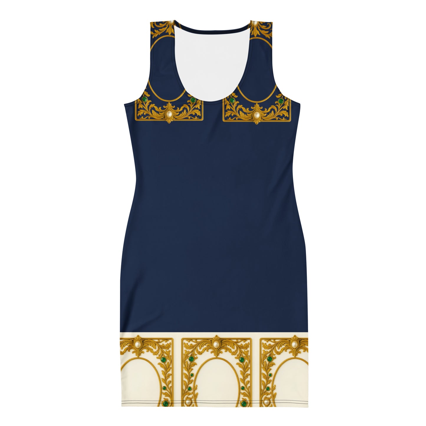 Gold Vine UPF 50+ Bodycon Dress Navy
