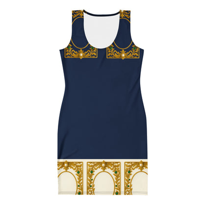 Gold Vine UPF 50+ Bodycon Dress Navy
