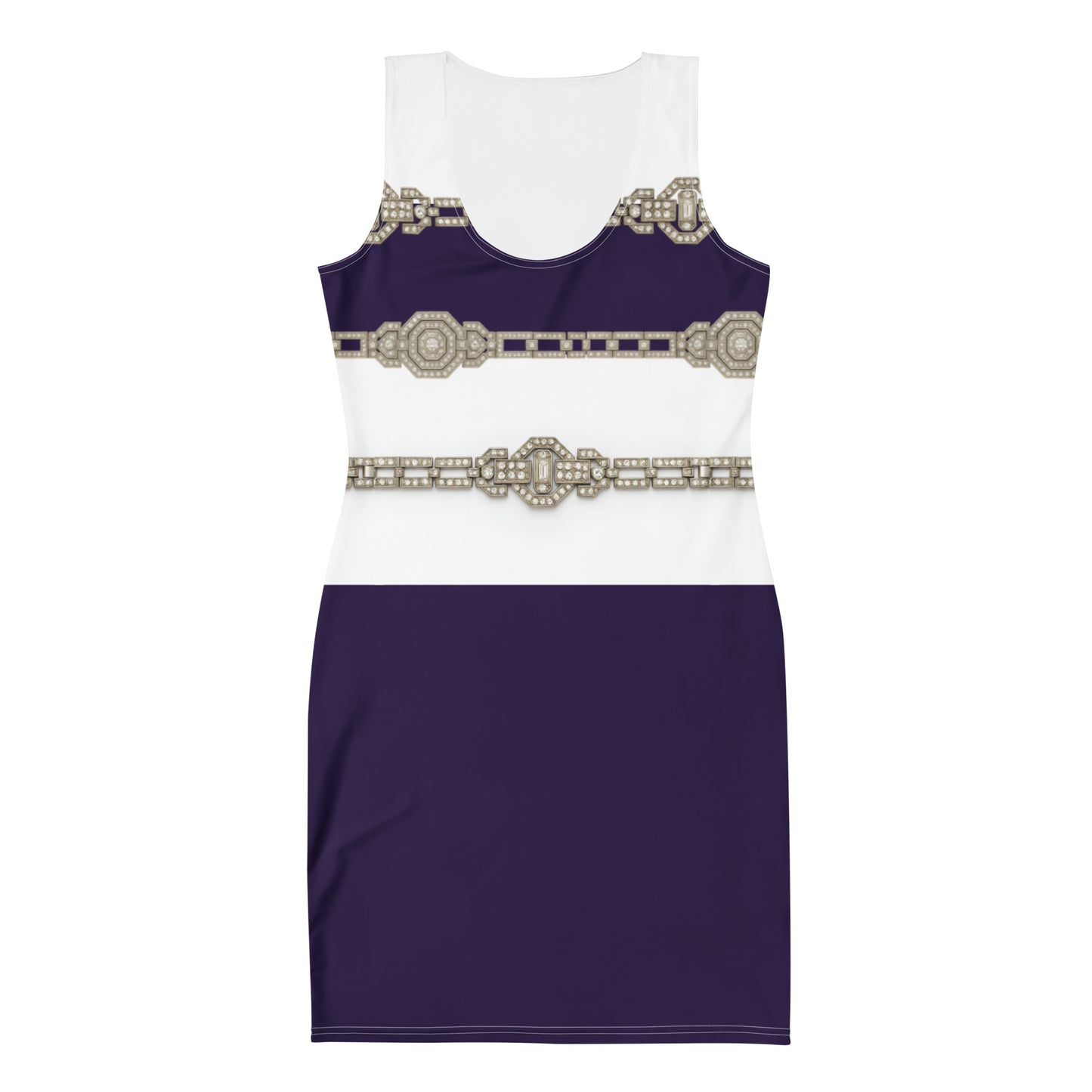 Silver Rhinestone UPF50+ Bodycon Dress Tolopea