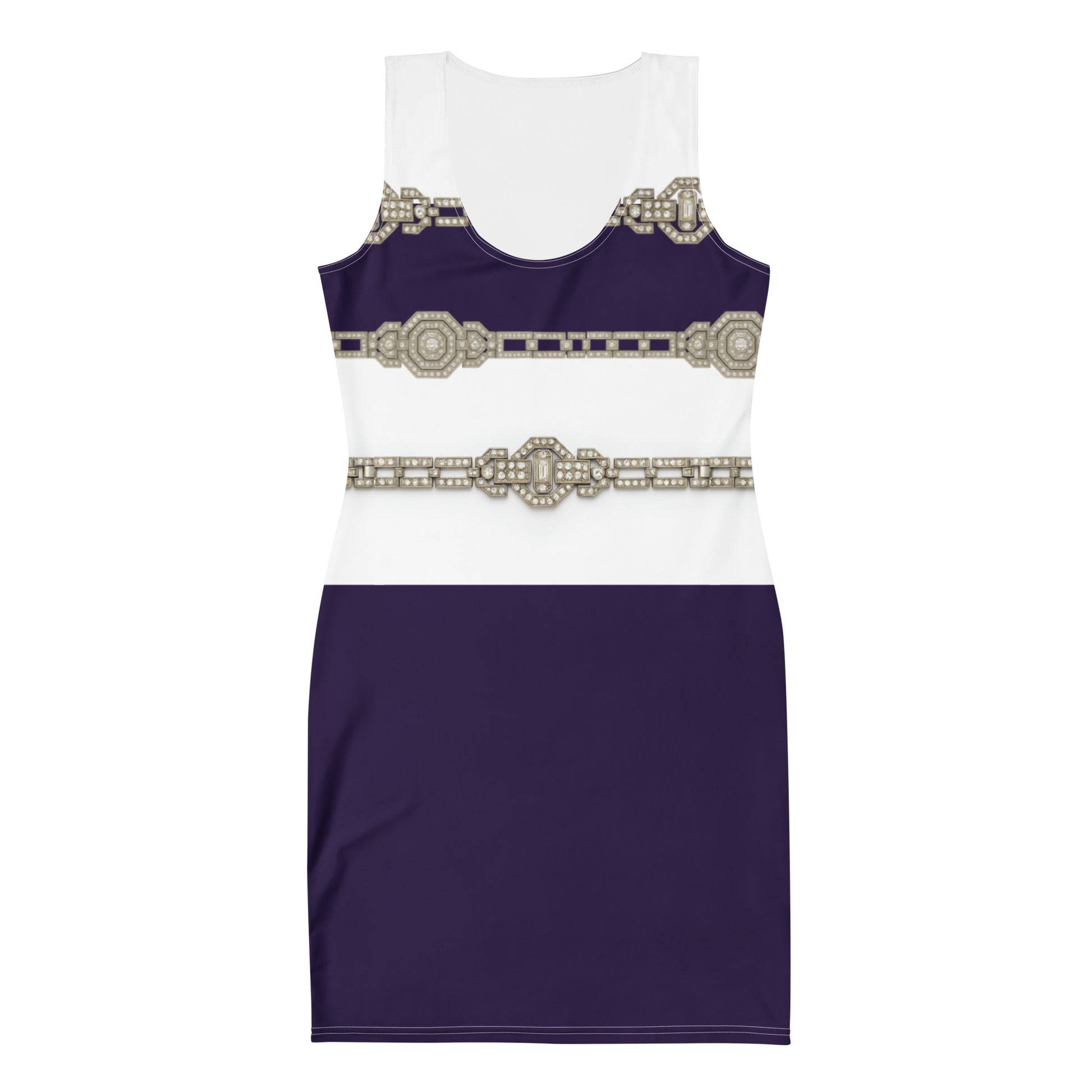 Silver Rhinestone UPF50+ Bodycon Dress Tolopea