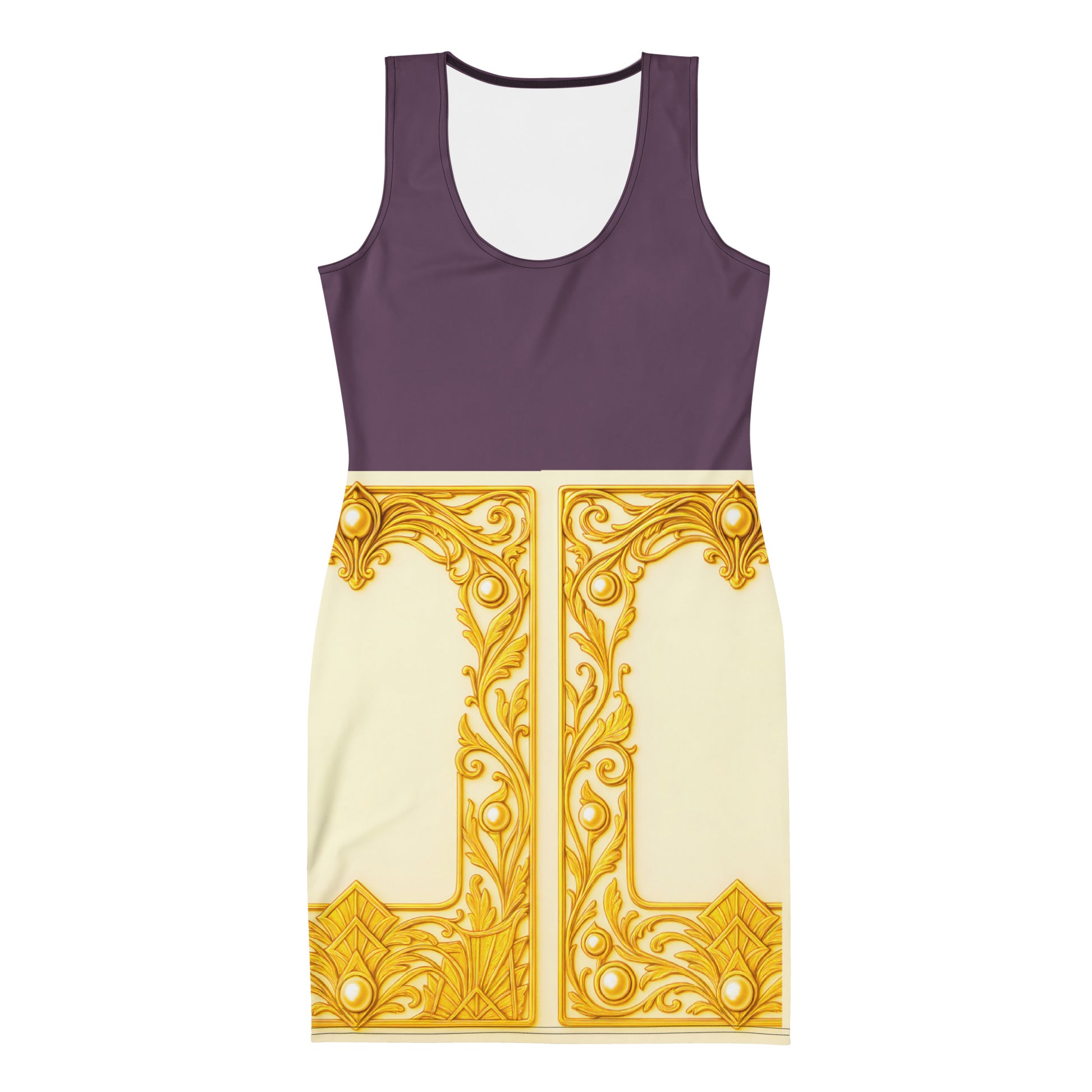 Baroque Wrap UPF50+ Bodycon Dress Plum