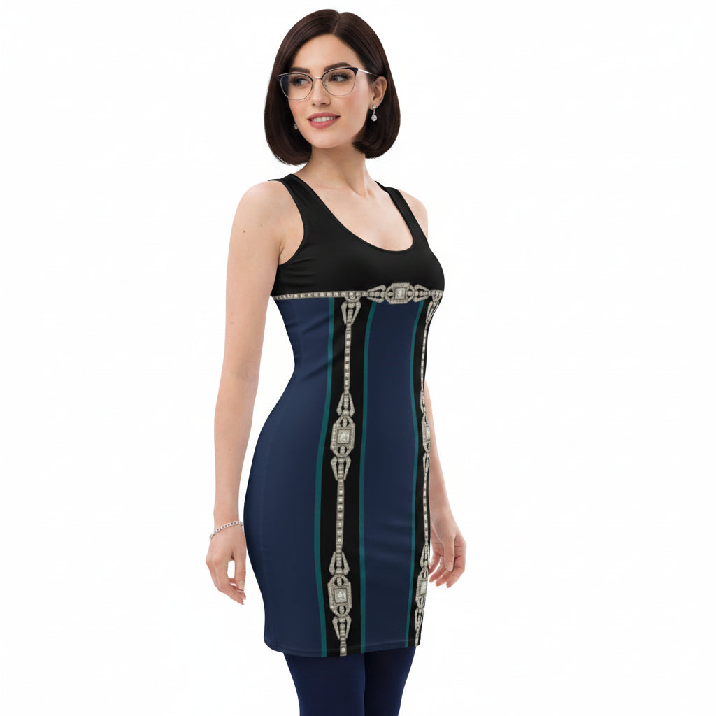 Striped UPF50+ Bodycon dress