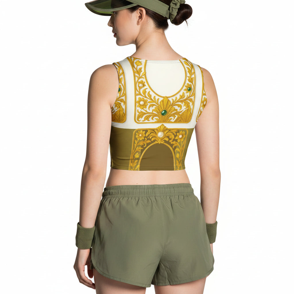 Emerald Garden Crop Top - Olive