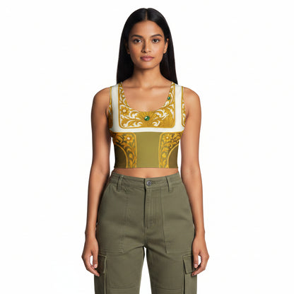 Emerald Garden Crop Top - Olive