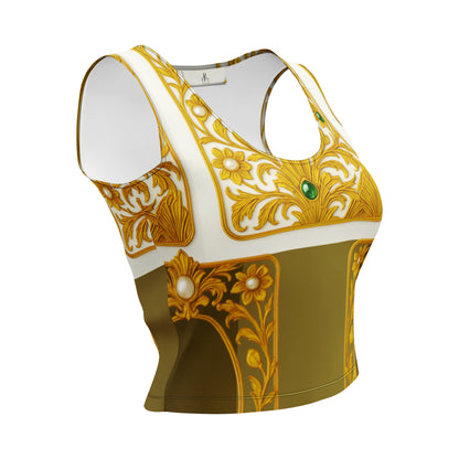 Emerald Garden Crop Top - Olive