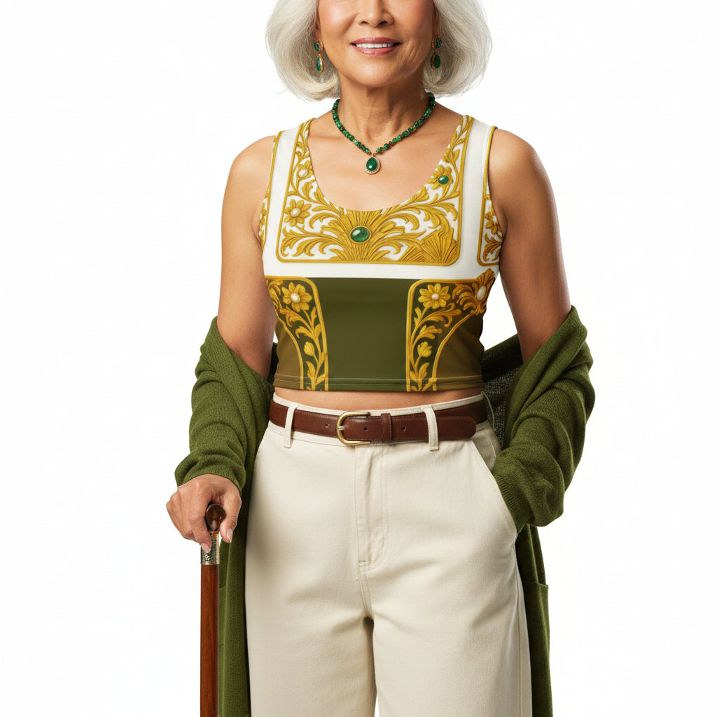 Emerald Garden Crop Top - Vine