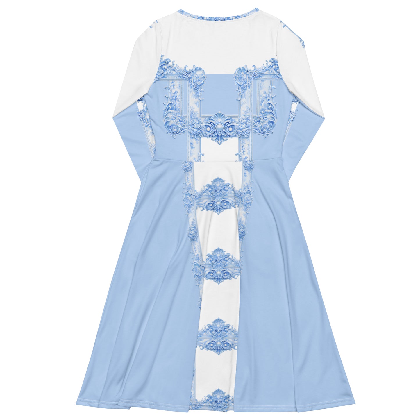 Blue Baroque Midi Dress