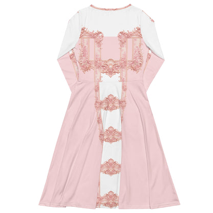 Pink Baroque Midi Dress