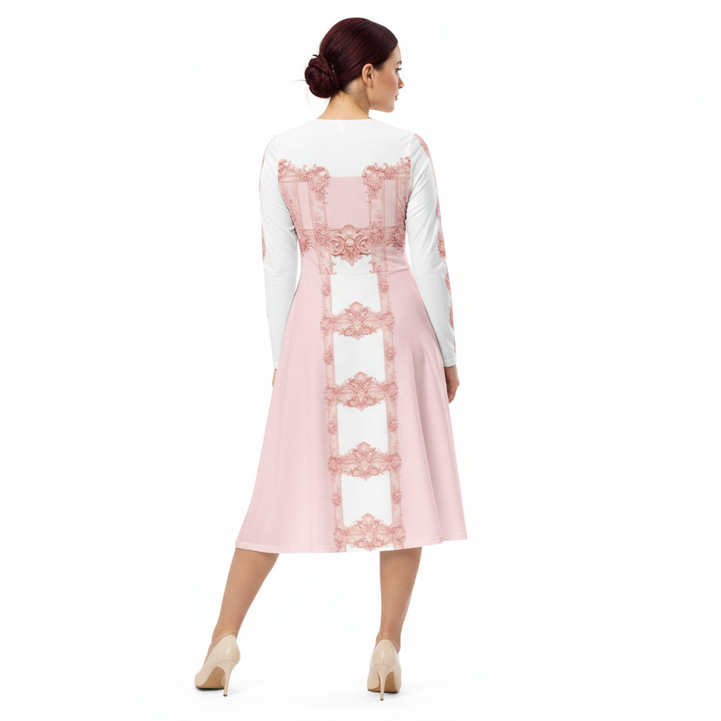 Pink Baroque Midi Dress