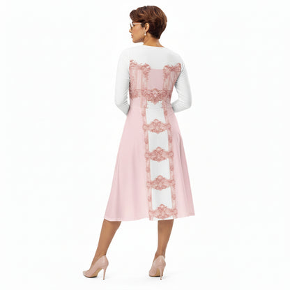 Pink Baroque Midi Dress