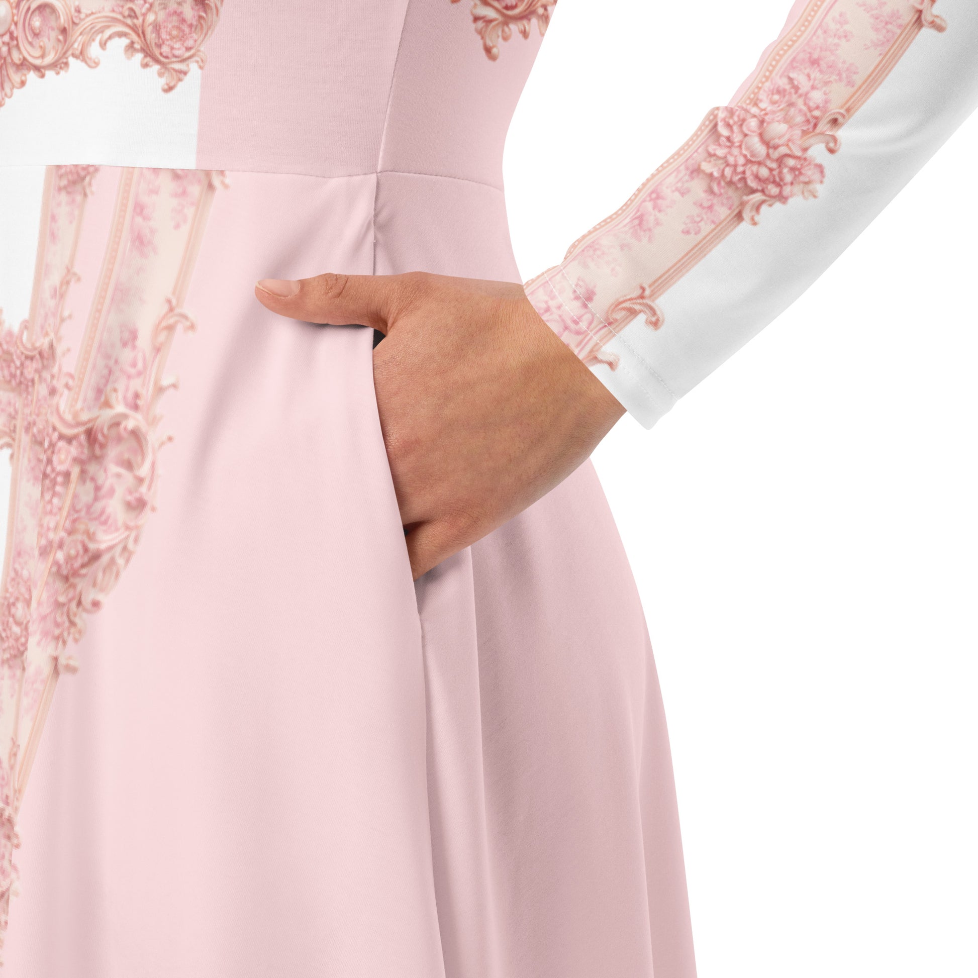 Pink Baroque Midi Dress