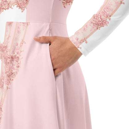 Pink Baroque Midi Dress