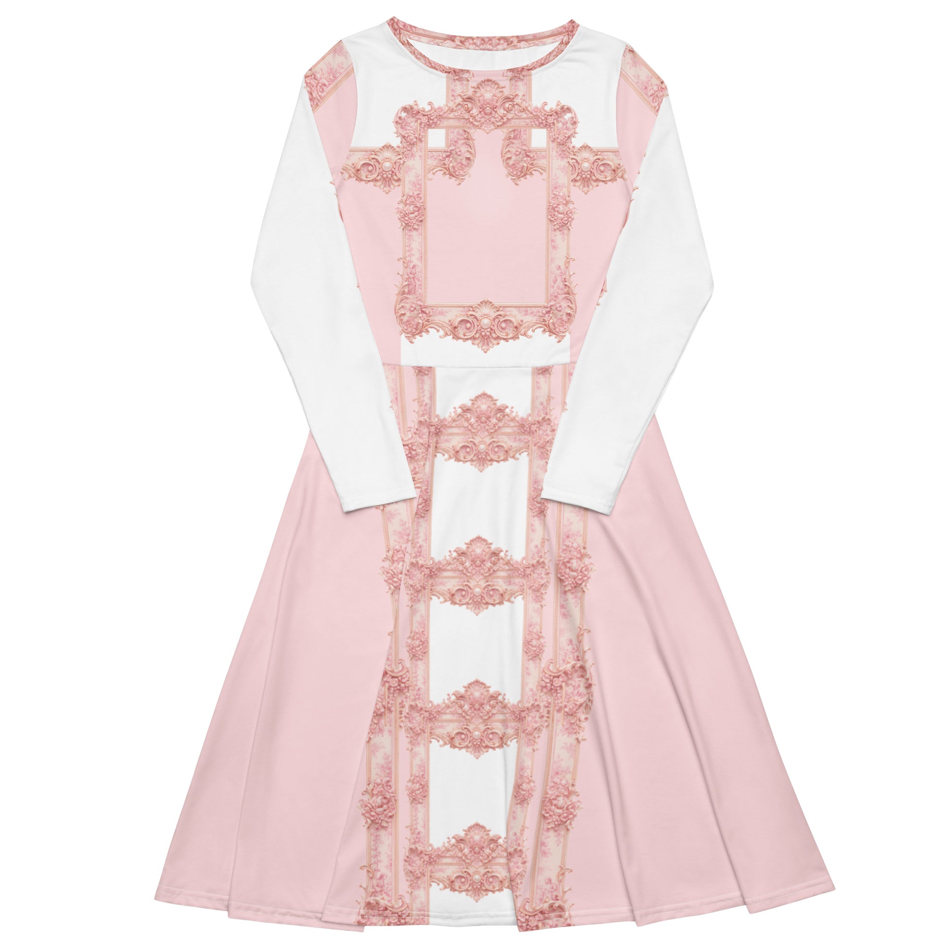 Pink Baroque Midi Dress 2XS