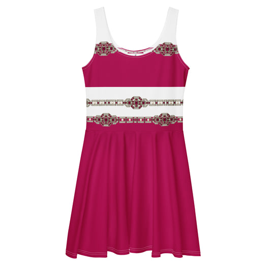 Ruby Chain UPF50+ Skater Dress Rasberry