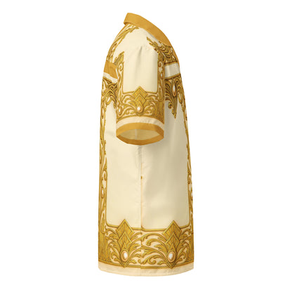 Gold Baroque Unisex Button Shirt