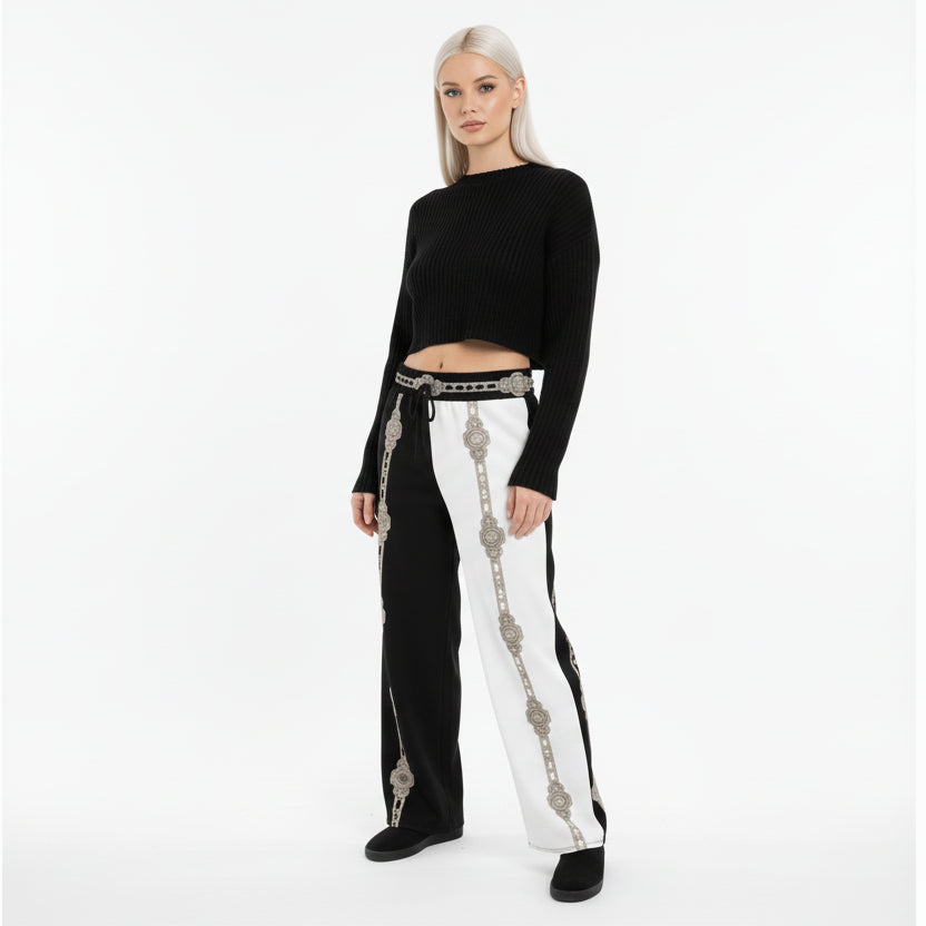 Unisex Two-Tone Wide-leg joggers