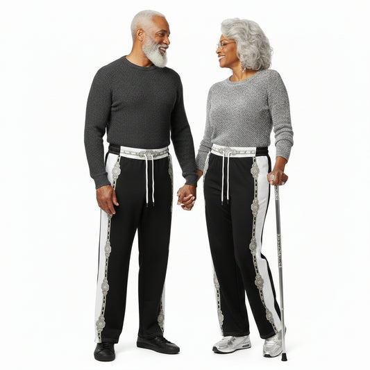 Unisex Monochrome Wide-Leg Joggers - Black