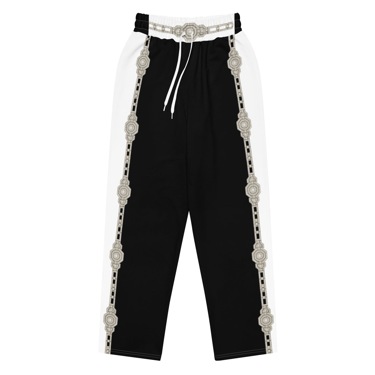 Unisex Monochrome Wide-Leg Joggers - Black 2XS