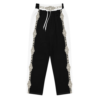 Unisex Monochrome Wide-Leg Joggers - Black 2XS