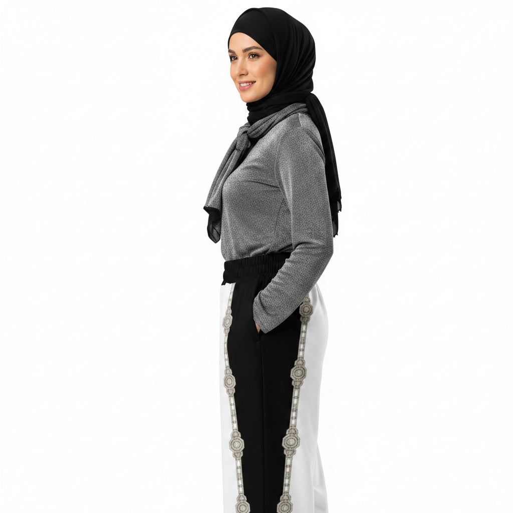 Unisex Monochrome Wide-leg joggers - White