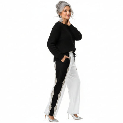 Unisex Monochrome Wide-leg joggers - White