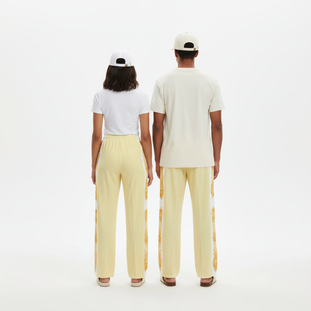 Unisex Yellow Baroque Wide-Leg pants