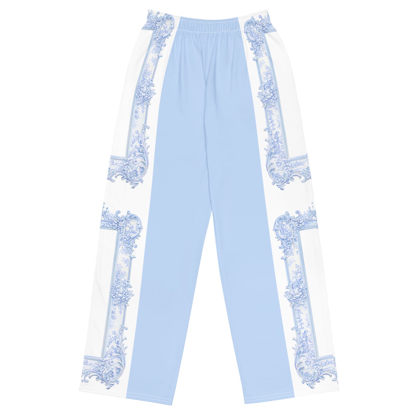 Unisex Blue Baroque Wide-Leg pants 2XS