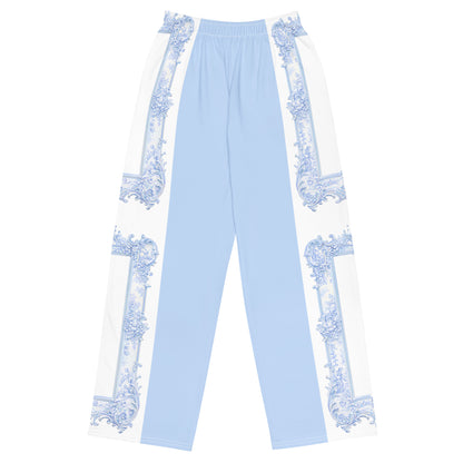 Unisex Blue Baroque Wide-Leg pants 2XS