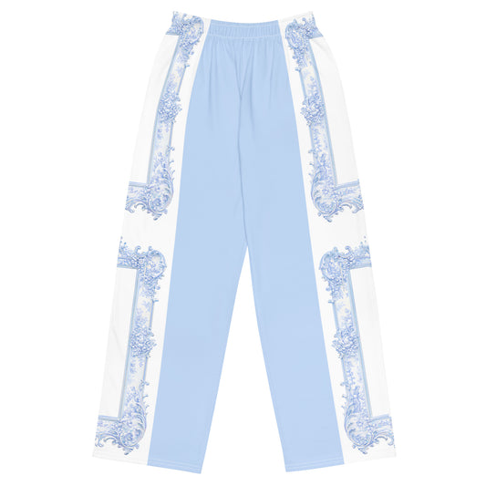 Unisex Blue Baroque Wide-Leg pants 2XS