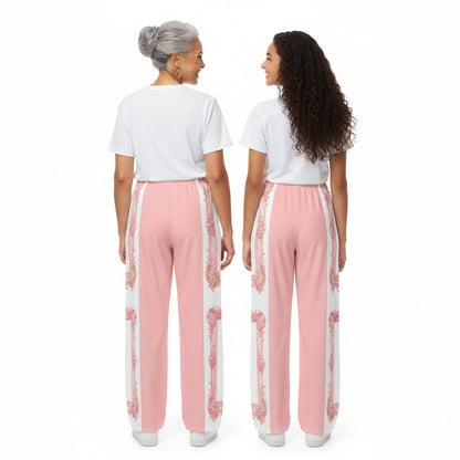 Unisex Pink Baroque Wide-Leg Pants