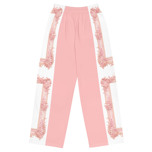 Unisex Pink Baroque Wide-Leg Pants 2XS