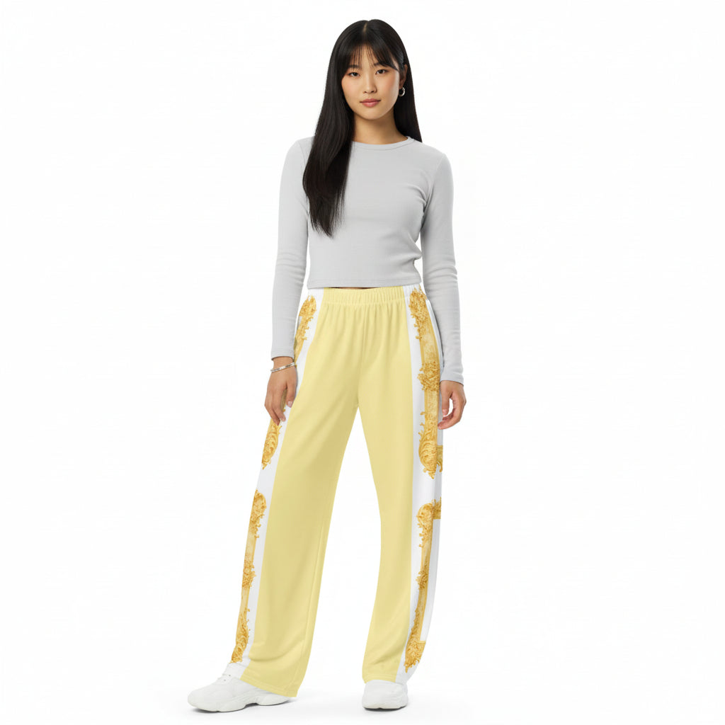 Unisex Yellow Baroque Wide-Leg pants