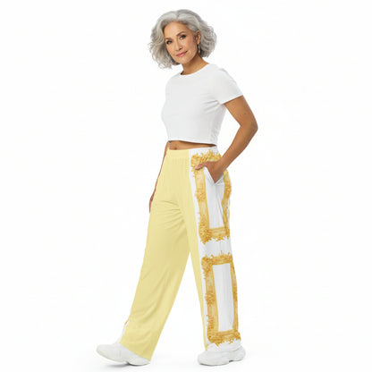 Unisex Yellow Baroque Wide-Leg pants