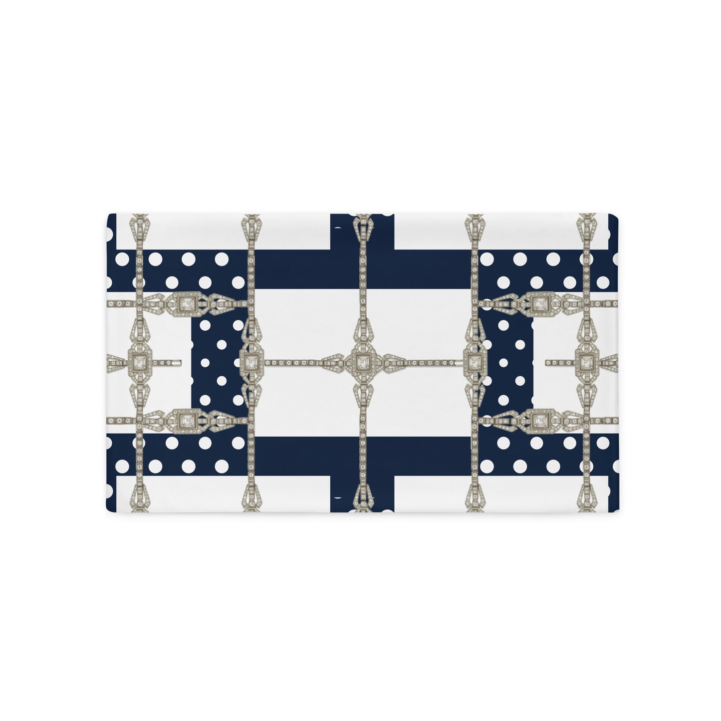 White Diamond Grid Reversible Cushion Cover