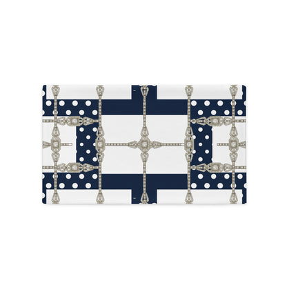 White Diamond Grid Reversible Cushion Cover