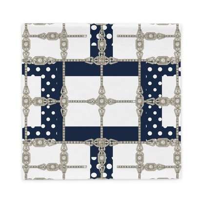 White Diamond Grid Reversible Cushion Cover