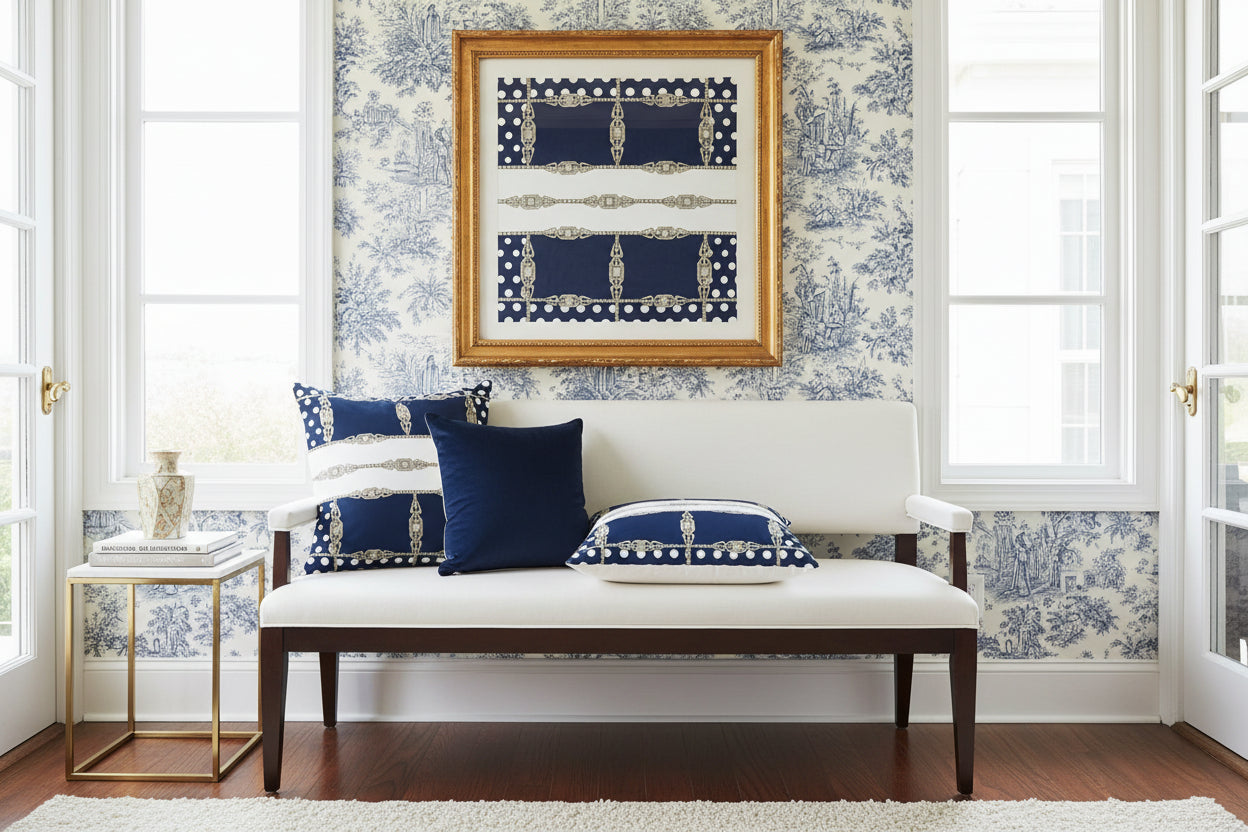 Art Deco Jewel Lattice Cushion Cover