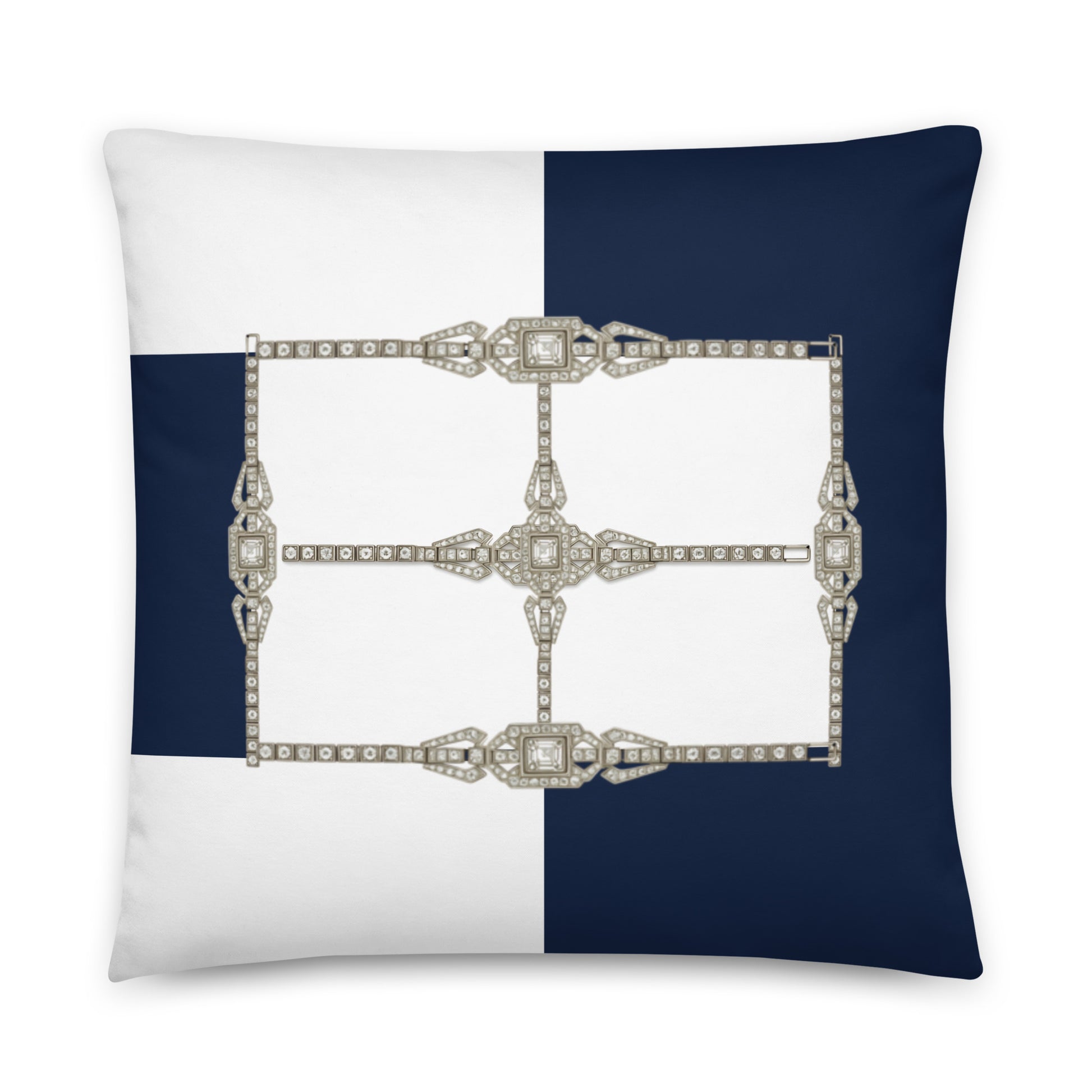 Art Deco Rhinestone Nautical Cushion Cover Cushion Cover 22″×22″