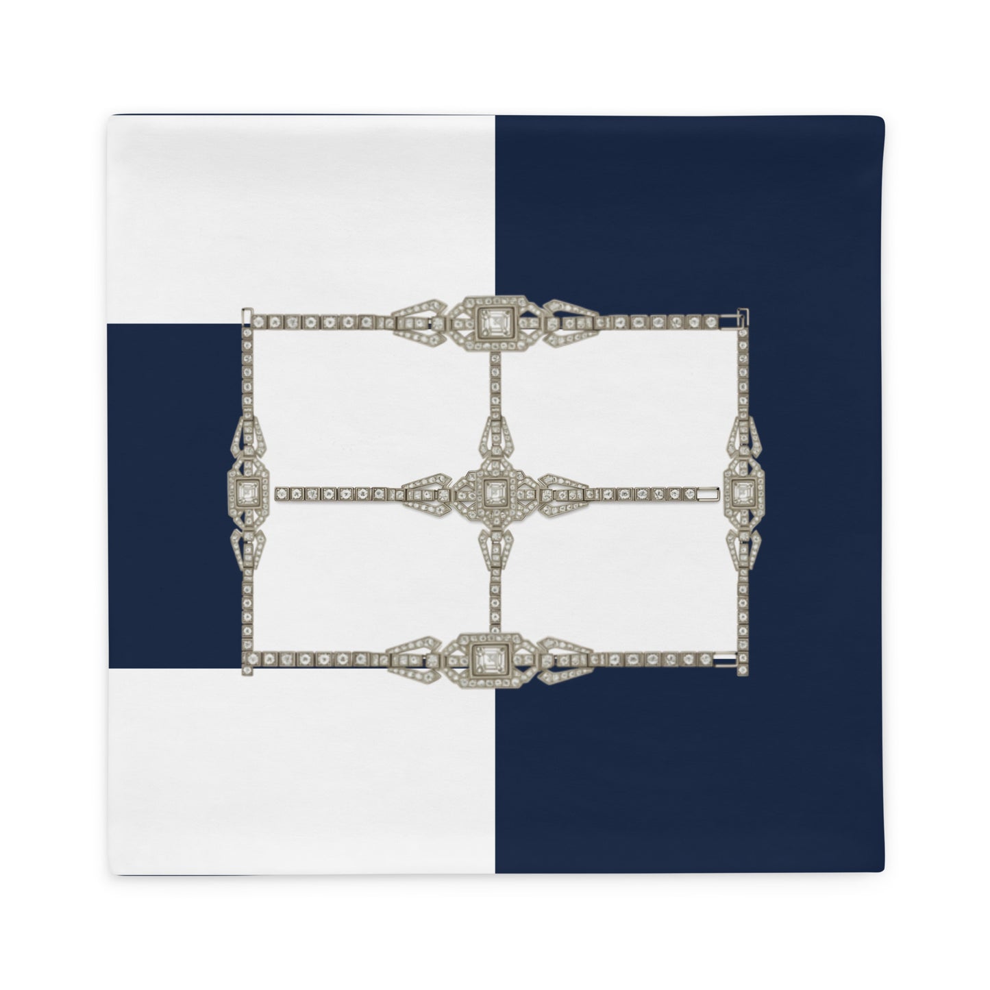 Art Deco Rhinestone Nautical Cushion Cover