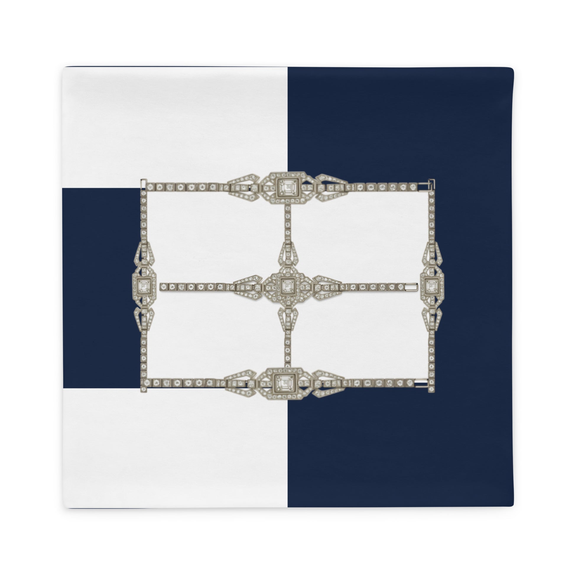 Art Deco Rhinestone Nautical Cushion Cover