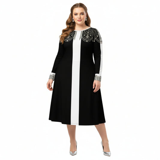 1920 Beaded Collar Midi Dress